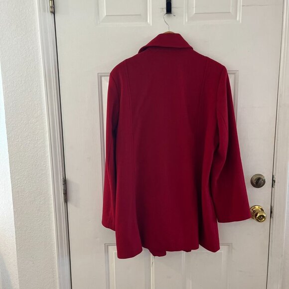 Pendleton Woman's Red Italian Fabric100% Wool Classic Pea Coat Sz 14 - Picture 8 of 10